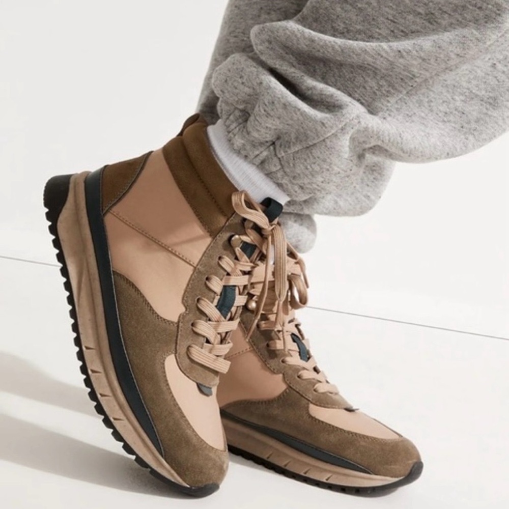 Madewell -The Sneaker Boot /Nylon & Suede Golden‎ Spinach Multi (New with Box) 8